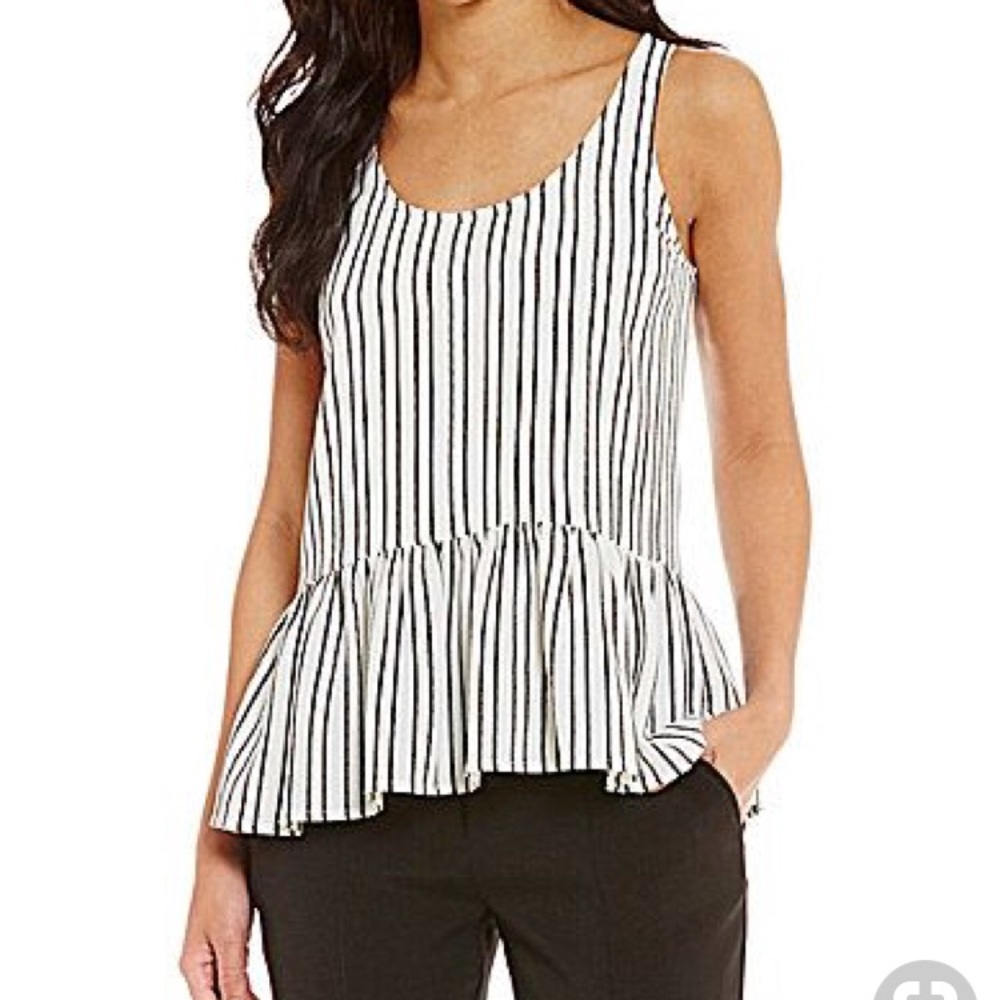 White Peplum Blouse Halston Large - Picture 6 of 6
